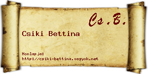 Csiki Bettina névjegykártya